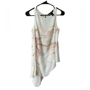 White House Black Market WHBM Asymmetrical Tunic Shirt lined Blouse Top NWOT